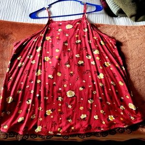 Red open back tank. new with tags